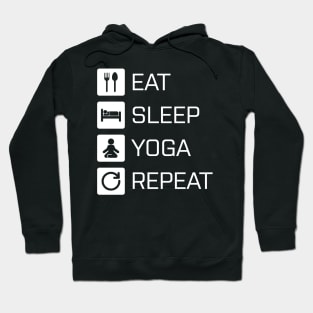 Eat Sleep Yoga Repeat - white Hoodie